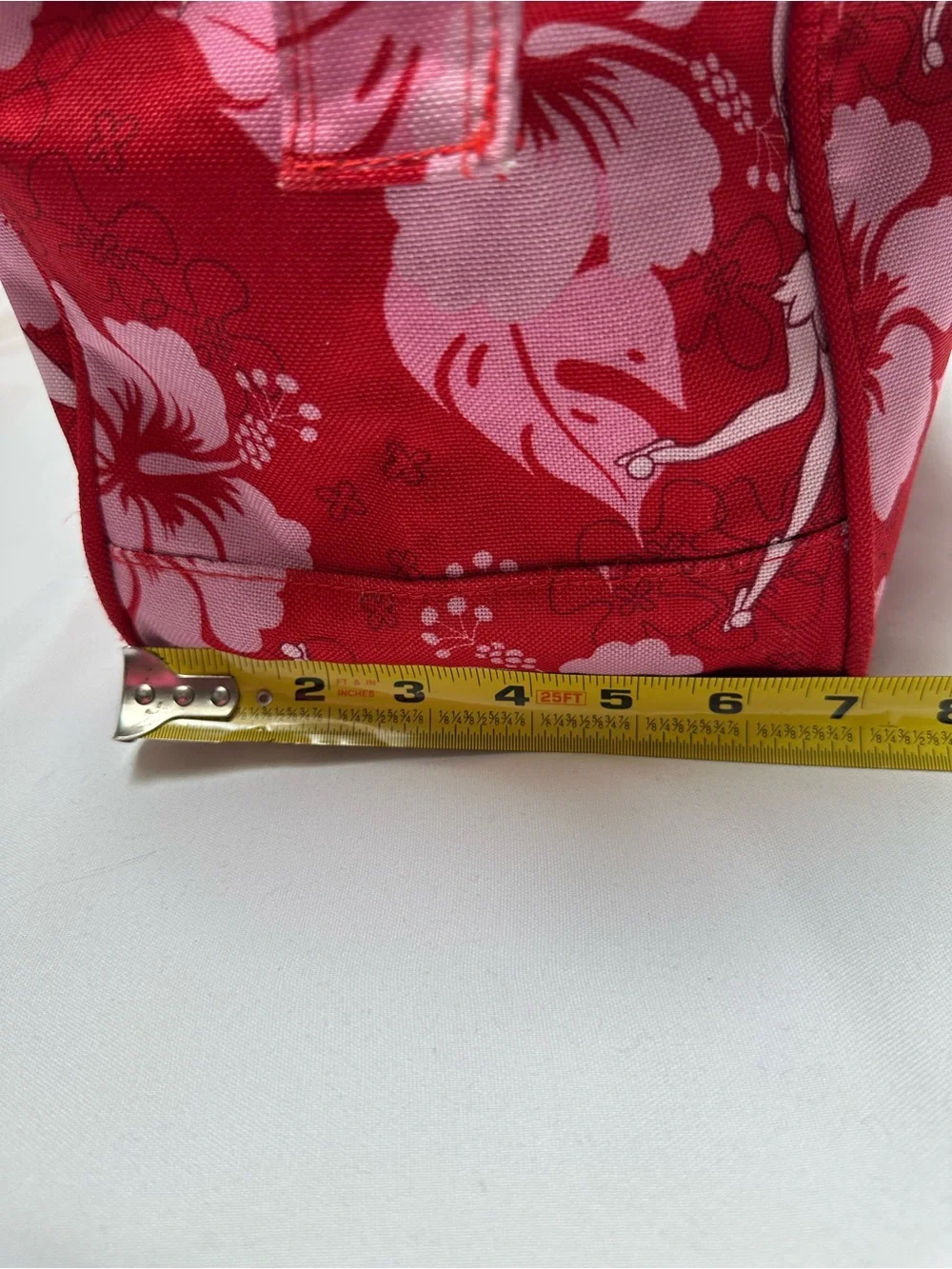 DISNEY TRADER JOE’S PRINT TINKER BELL DUFFEL TRAVEL BAG HAWAIIAN HIBISCUS FLORAL